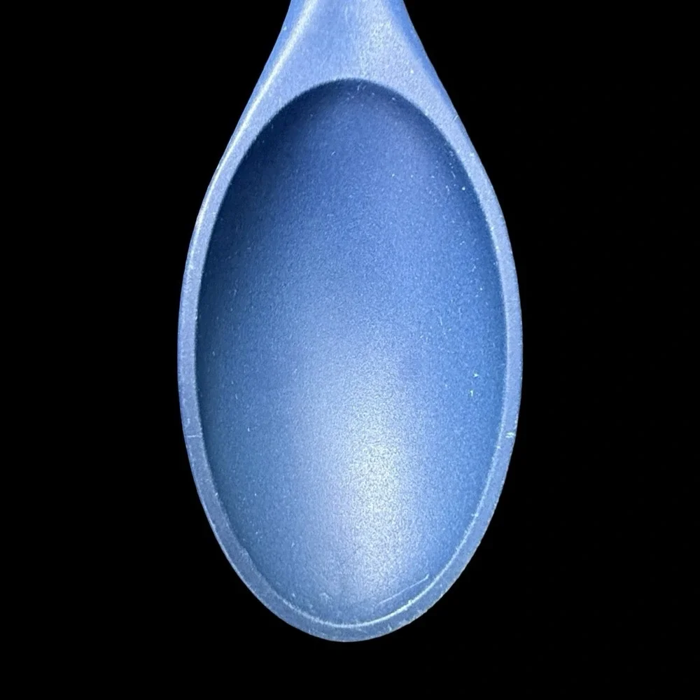 Blue Cooking Spoon Solid Plain Kitchen Utensil Single Item Durable Handle